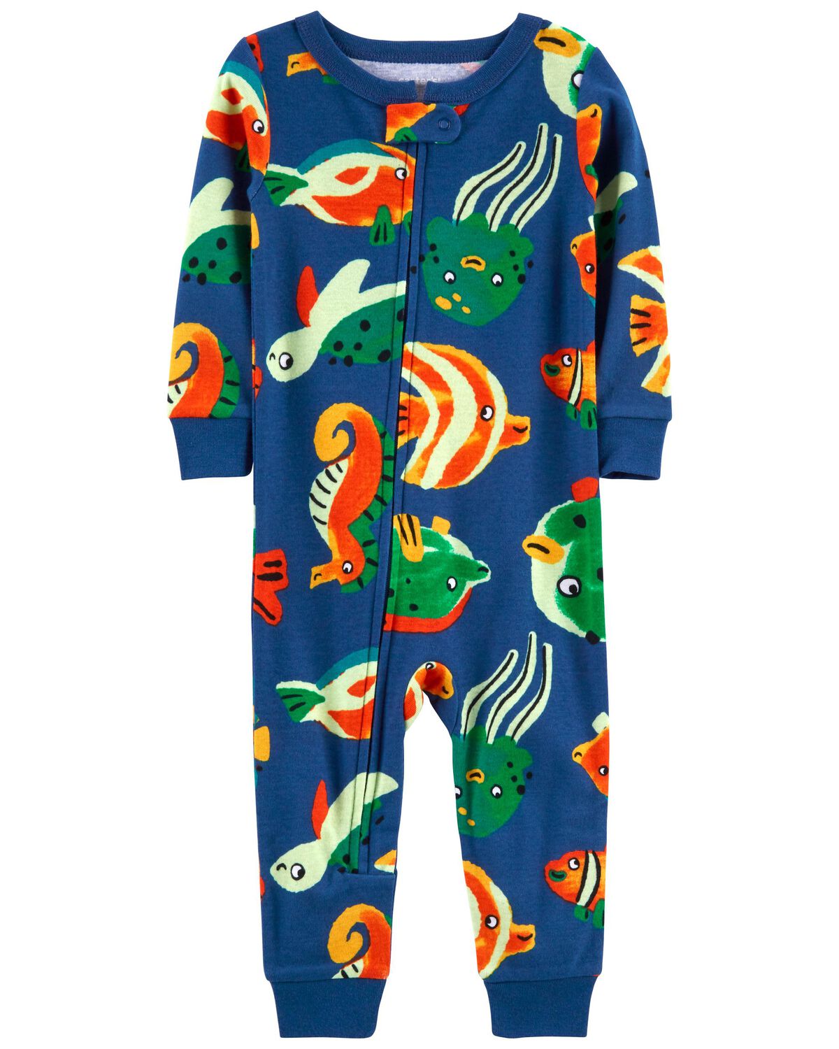 Blue Baby 1 Piece Sea Creatures 100% Snug Fit Cotton Footless Pajamas