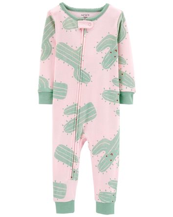 Toddler 1-Piece Cactus 100% Snug Fit Cotton Footless Pajamas, 