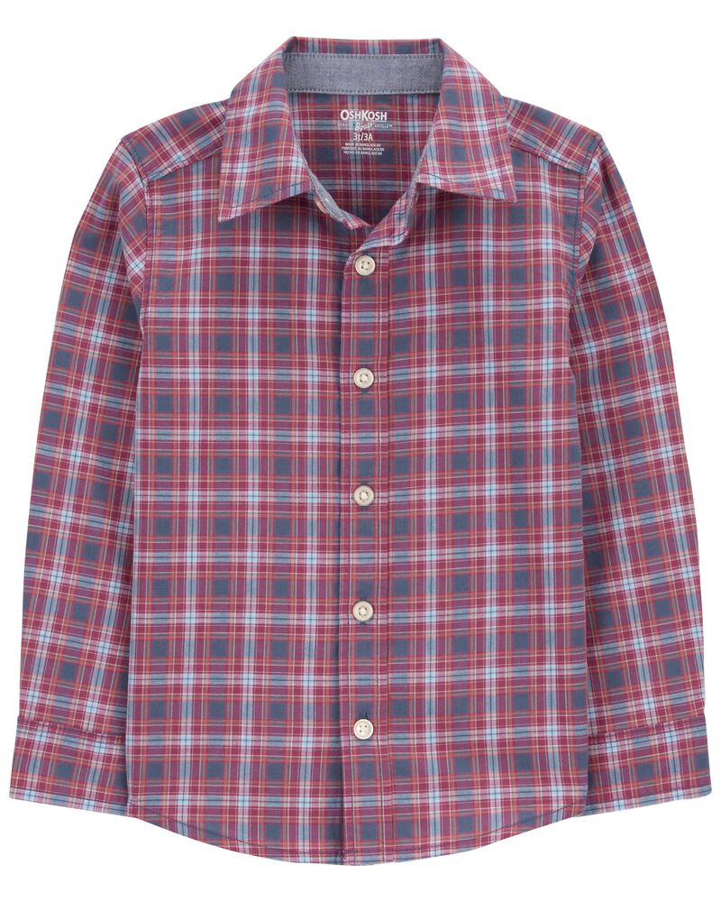 Toddler Plaid Button-Front Shirt, image 2 of 4 slides