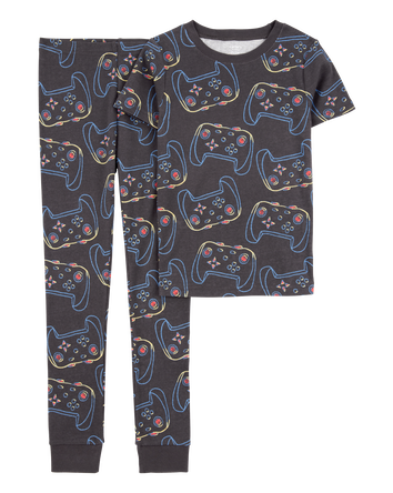 Boys 2-Piece Video Game 100% Snug Fit Cotton Pajamas - Black, 