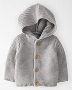 Baby Organic Cotton Signature Stitch Cardigan, image 1 of 6 slides