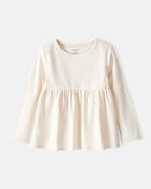Toddler Girl Long-Sleeve Peplum Top - White, image 1 of 3 slides