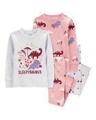 Toddler 4-Piece Dinosaur Pajamas, image 1 of 4 slides