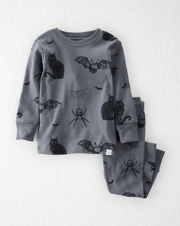 Baby Organic Cotton Pajamas in Spooky Creatures Print, 