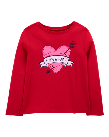 Kid Love Ya Valentine's Day Cotton Blend Graphic Tee, 