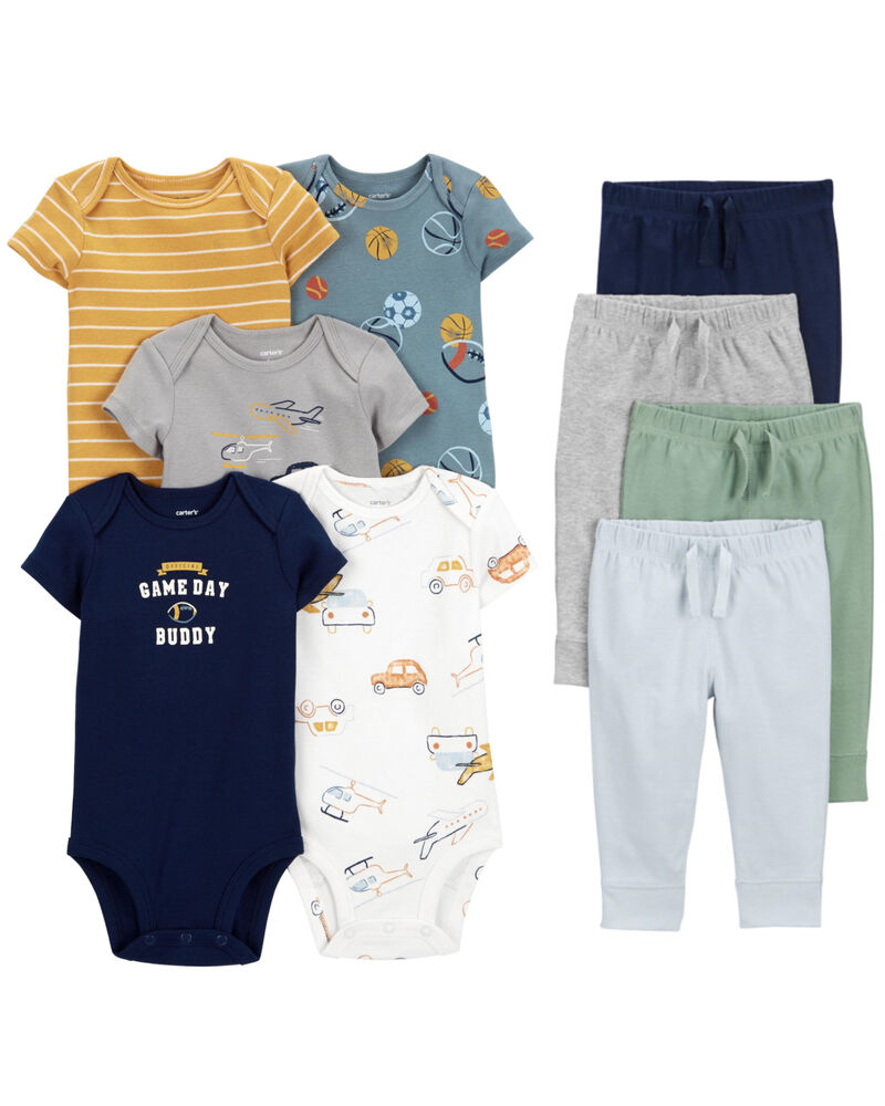 Baby 9-Piece Game Day Bodysuits & Pants Set, image 1 of 7 slides