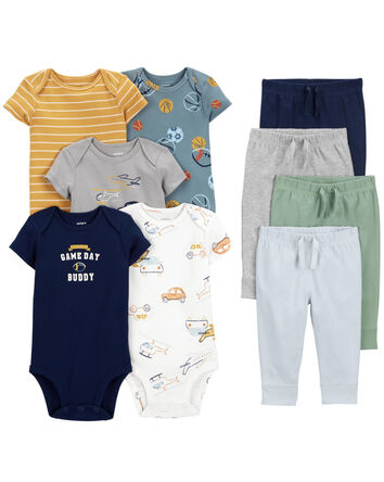 Baby 9-Piece Game Day Bodysuits & Pants Set, 