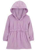Purple - Toddler Terry Hooded Swimsuit Cover-Up