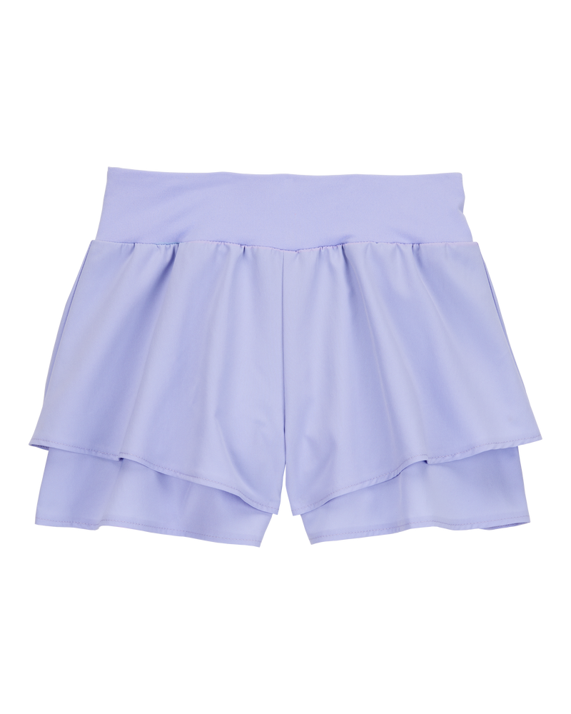 Kid Flowy Layered Flip Short - Purple, image 2 of 6 slides