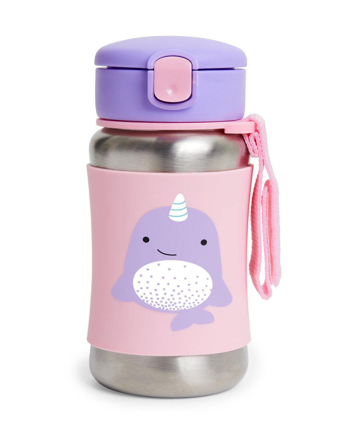 Carters Narwhal Zoo Stainless Steel Little Kid Straw Bottle