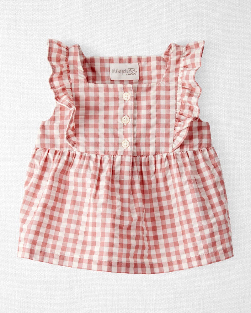 Baby Gingham Top Made With Organic Cotton, image 2 of 5 slides