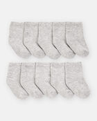 Baby 10-Pack Crew Socks - Grey, image 2 of 3 slides