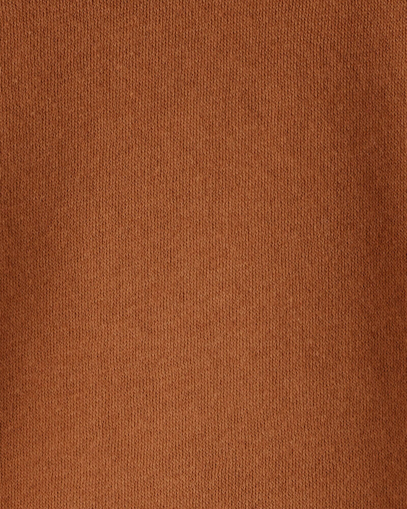 Baby Boy Solid Fleece Long-Sleeve Hoodie - Brown, image 2 of 3 slides