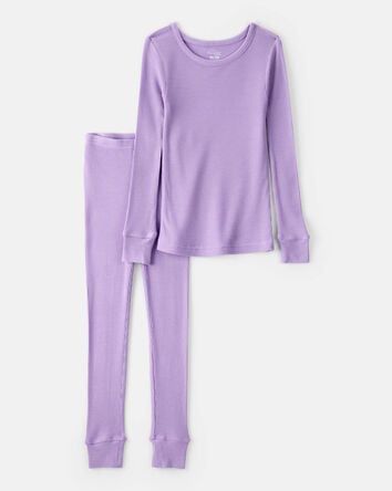 Girls PurelySoft Long-Sleeve 2-Piece Pajamas - Purple, 