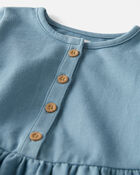 Toddler Organic Cotton Pocket Dress in Cottage Blue, image 3 of 5 slides