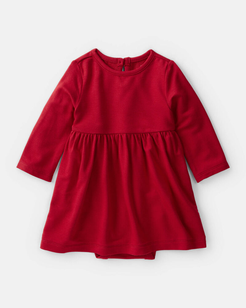 Baby Girl PurelySoft Bodysuit Dress - Red, image 1 of 5 slides