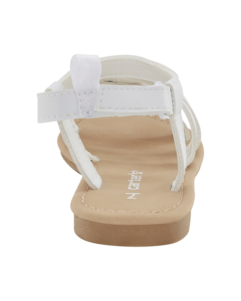 Toddler Strappy Sandals - White, image 3 of 7 slides