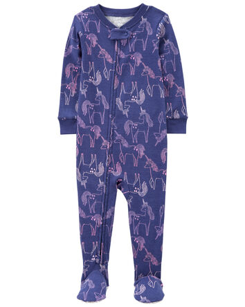 1-Piece Unicorn 100% Snug Fit Cotton Footie Pajamas, 