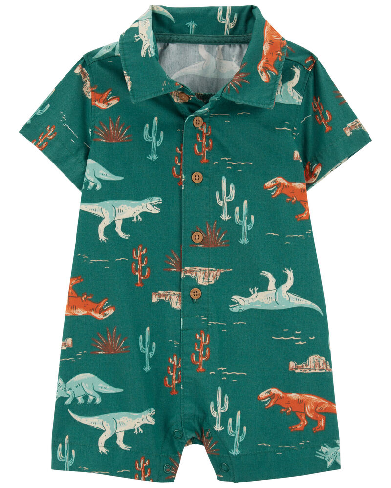 Baby Dinosaur Cotton Romper, image 1 of 3 slides