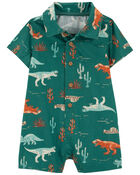 Baby Dinosaur Cotton Romper, image 1 of 3 slides