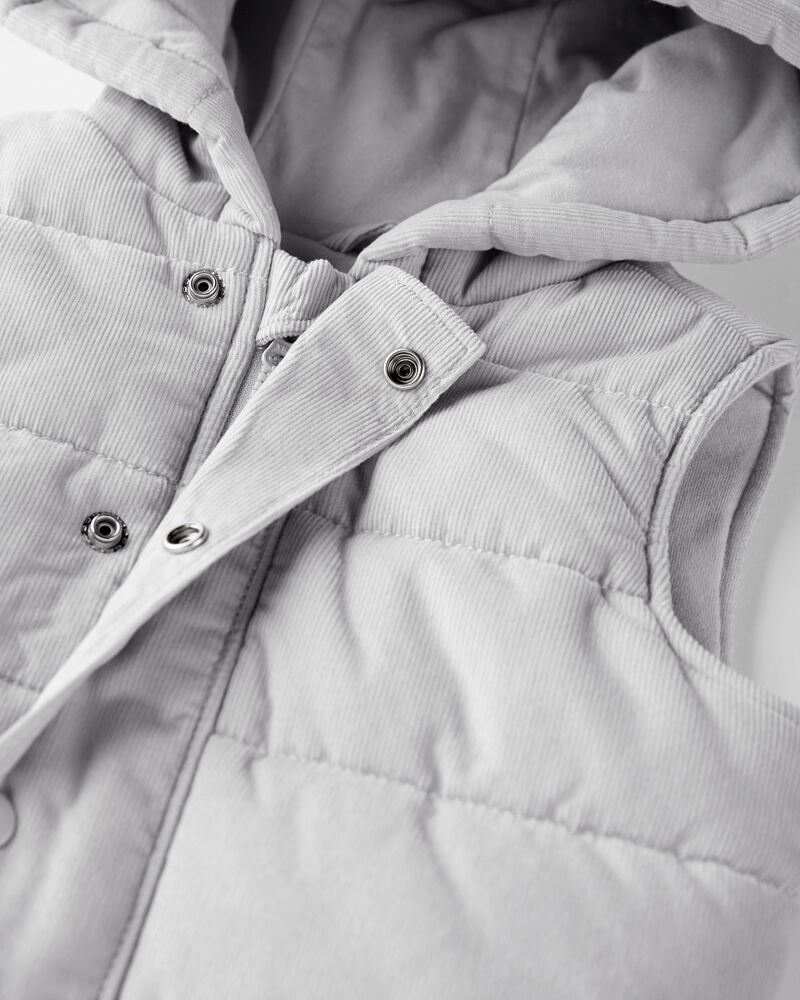 Baby Corduroy Puffer Vest Made with Organic Cotton, image 2 of 3 slides