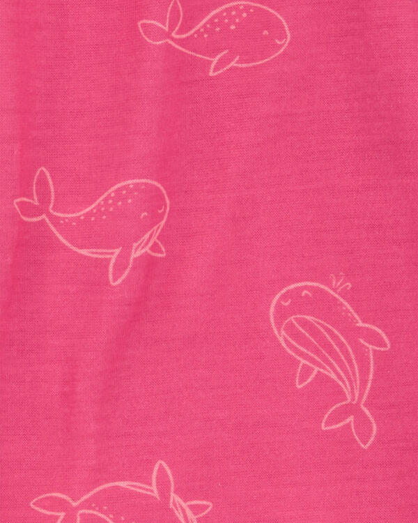 Pink Toddler 3Piece Whale Loose Fit Pajamas