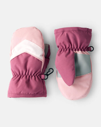Toddler Girl Ski Mitten - Pink/Burgundy, 