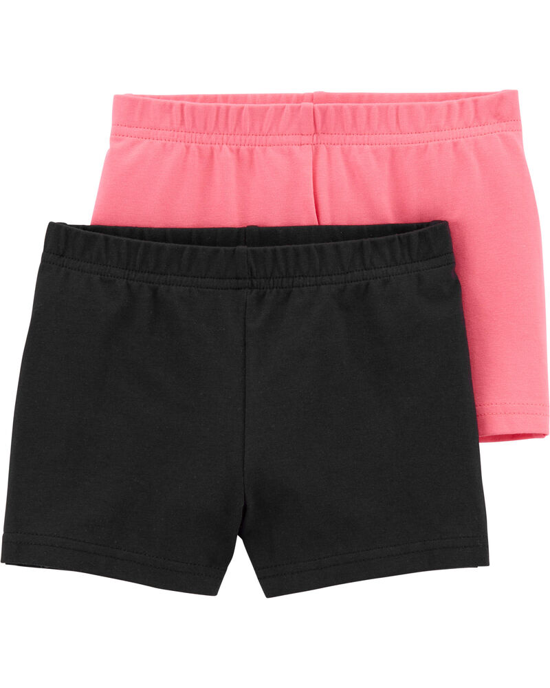 Toddler 2-Pack Pink/Black Bike Shorts, image 1 of 1 slides