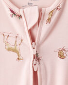 Baby Girl Deer & Floral Print PurelySoft Sleep & Play - Pink, image 5 of 8 slides