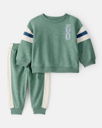 Baby 2-Piece French Terry Sweatshirt & Pull-On Jogger Set - Green, 