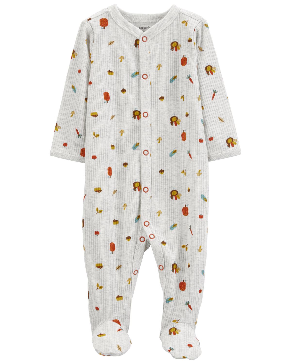 Heather Baby Thanksgiving SnapUp Thermal Sleep & Play Pajamas