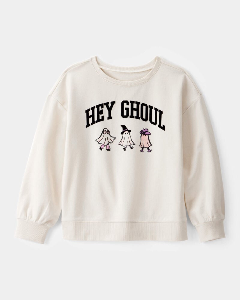 Kid Halloween Hey Ghoul Pullover Sweatshirt - Ivory, image 1 of 3 slides