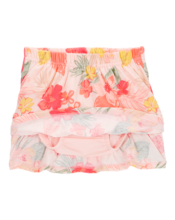 Baby 2-Piece Ribbed Tank & Floral Pull-On Skort Set - Pink, 