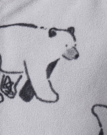 Baby Polar Bear Microfleece Zip-Up Jacket - Grey, 