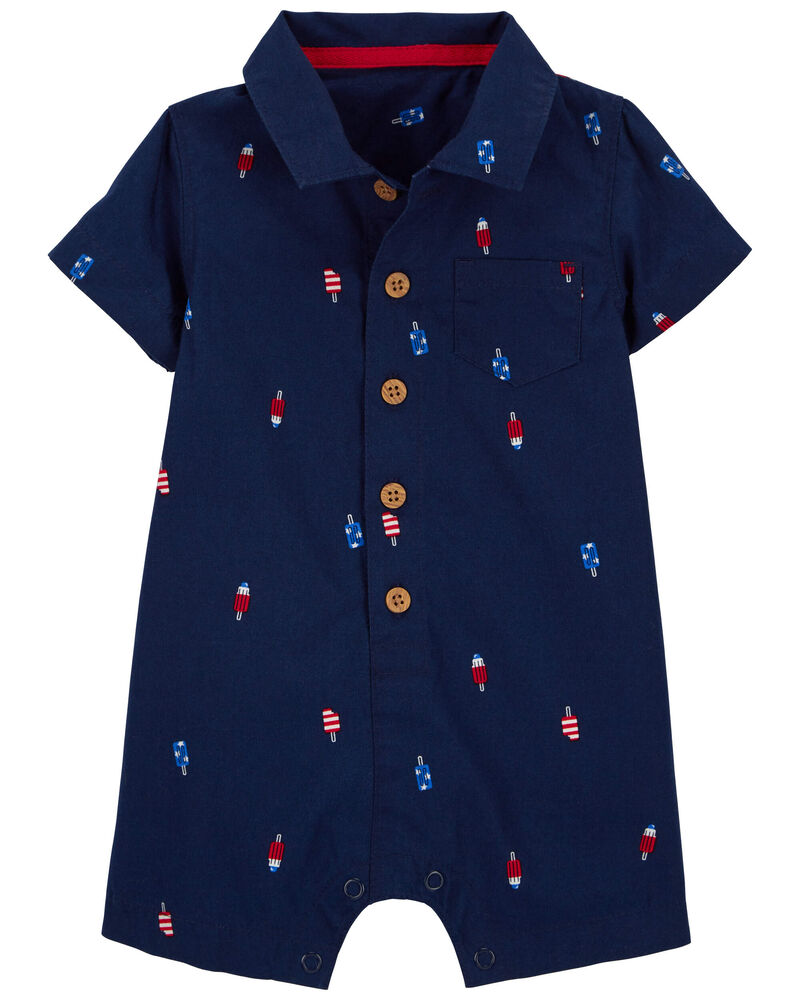 Baby Popsicle Poplin Romper, image 1 of 3 slides