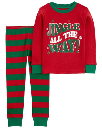 2-Piece Christmas Jingle All The Way 100% Snug Fit Cotton Pajamas, 