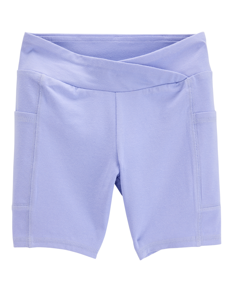 Kid High-Rise Bike Shorts - Purple, image 1 of 5 slides