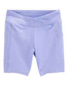 Kid High-Rise Bike Shorts - Purple, image 1 of 5 slides