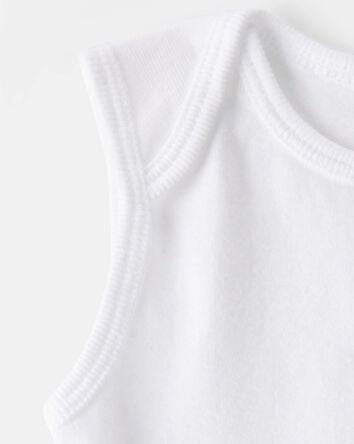 Baby 5-Pack Sleeveless Bodysuits - White