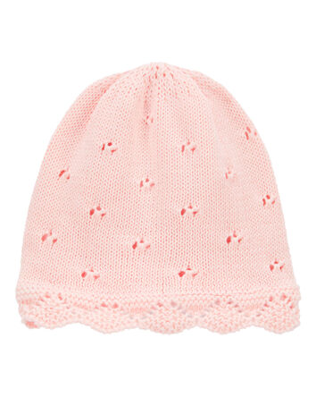 Baby Scalloped Edge Pointelle Beanie, 