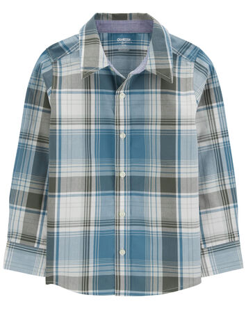 Plaid Button-Front Shirt, 