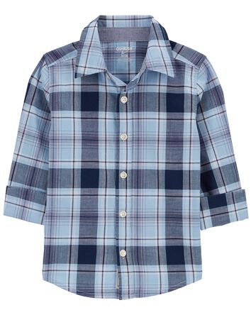 Plaid Button-Front Shirt, 