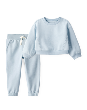 Baby Girl 2-Piece Daydream Fleece Pullover Sweatshirt & Joggers Set - Blue, 