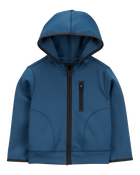 Toddler Stretch Tech Zip-Up Hooded Jacket - Blue, image 1 of 3 slides