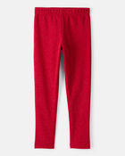 Girls Shimmer Cotton Pull-On Stretch Leggings - Red, image 1 of 5 slides