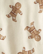 Baby Organic Cotton Pajamas Set in Gingerbread Cookie, image 2 of 4 slides