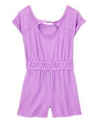 Kid Ribbed Textured Romper - Purple, image 2 of 4 slides