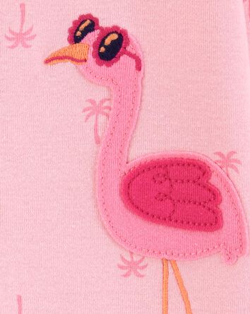 Baby Flamingo Print Snug Fit Cotton Footless 1-Piece Pajamas - Pink, 