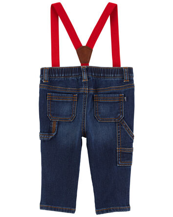 Baby Knit Denim Suspender Jeans, 