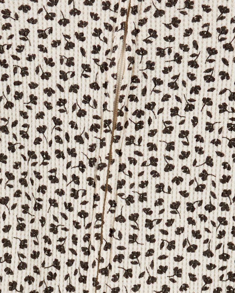 Toddler Girl 1-Piece Floral Thermal Footie Pajamas, image 2 of 4 slides